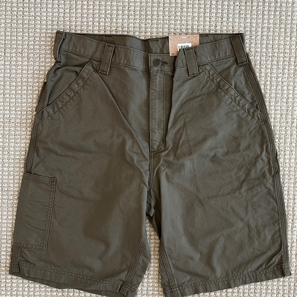 NWT Light Brown Carhartt Loose Original Fit Canvas Work Shorts